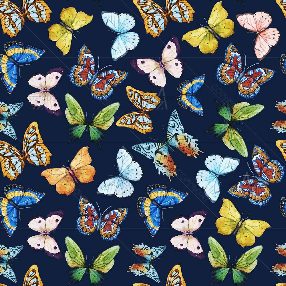 Watercolor Butterflies D1 — Abstract custom art by ArtzFolio