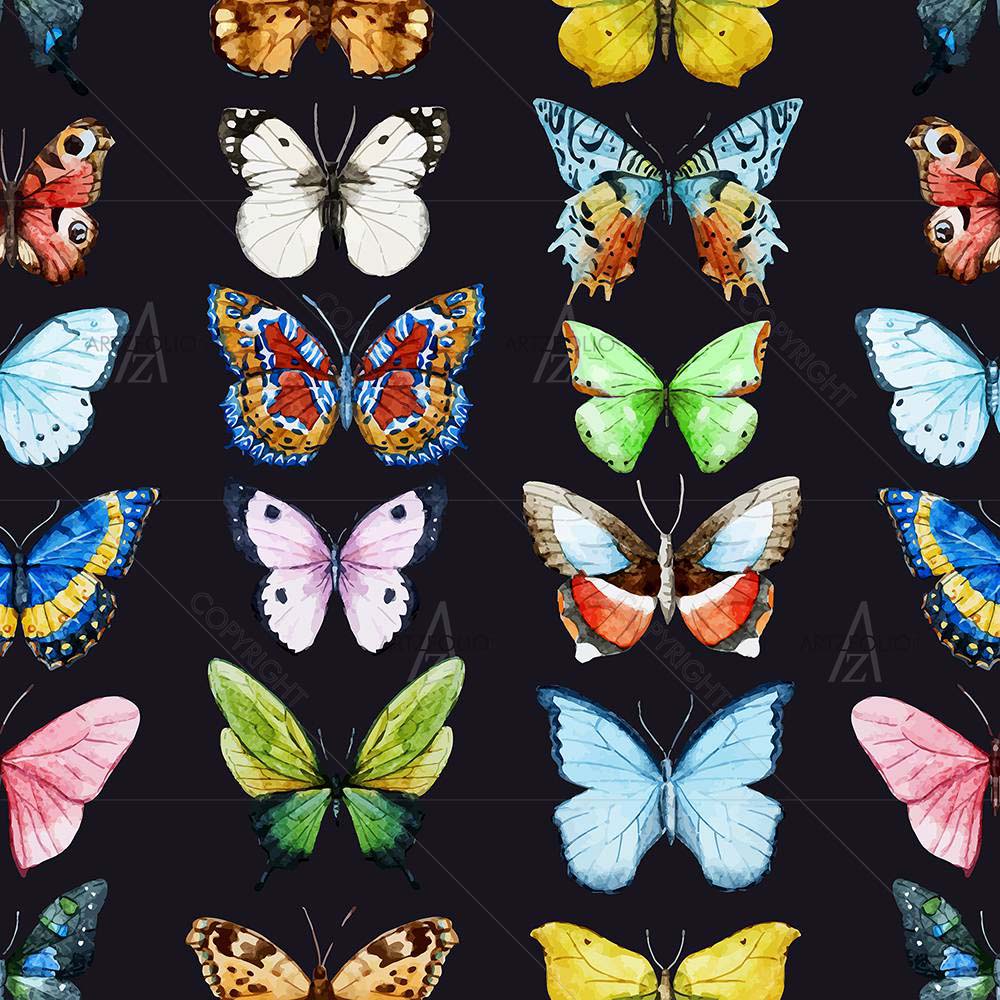 Watercolor Butterflies D2 — custom-size art design 5008063