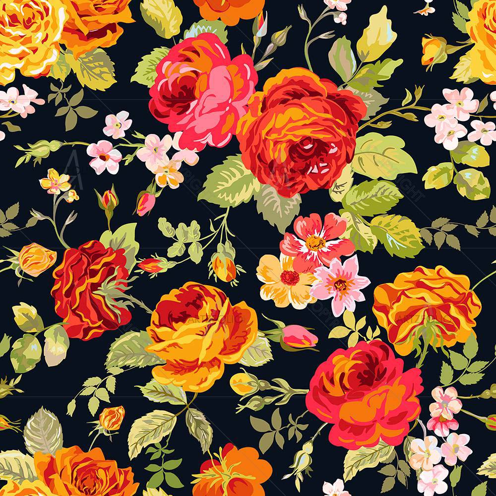 Vintage Floral Pattern — Botanical custom art by ArtzFolio