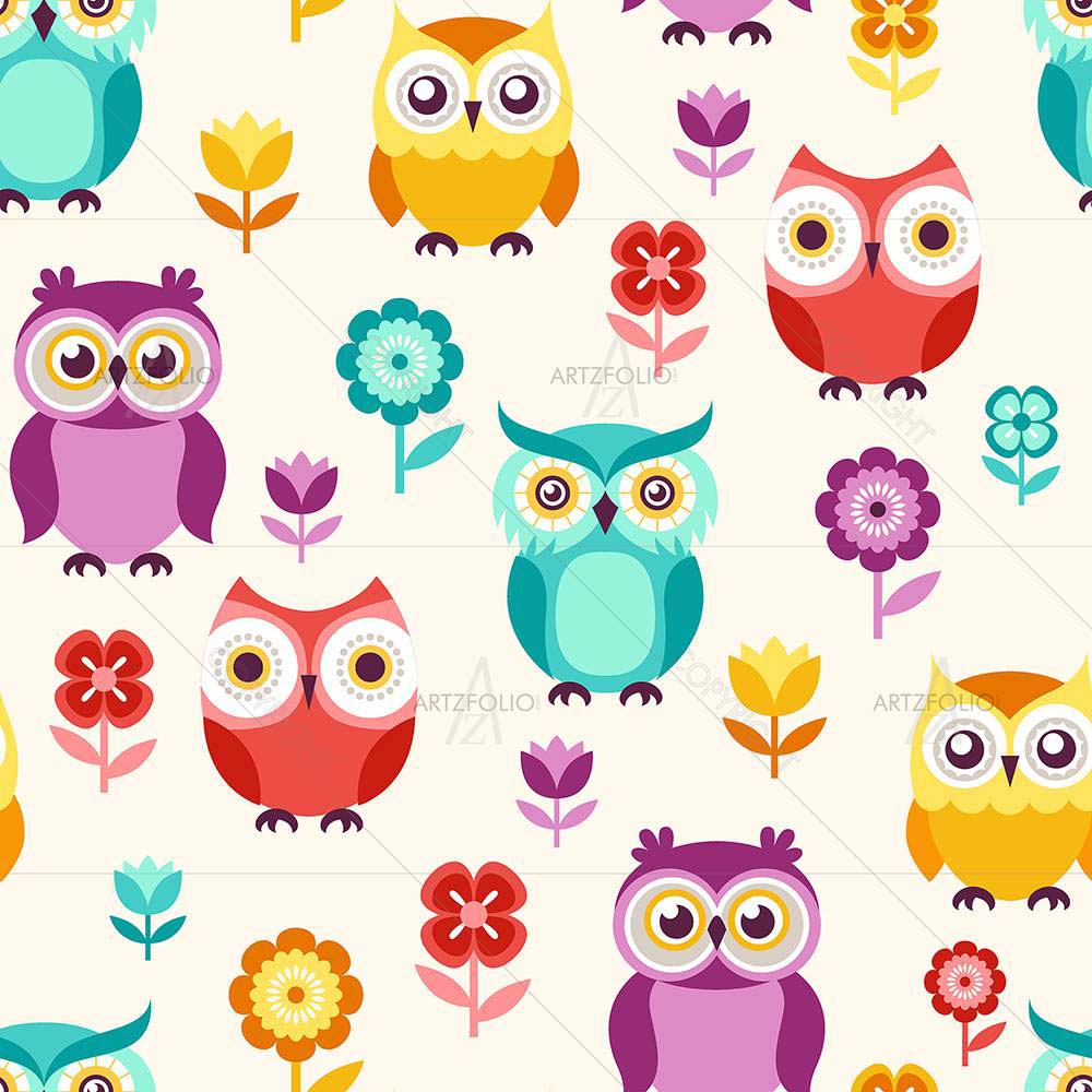 Cute Owls D2 — Botanical custom art by ArtzFolio