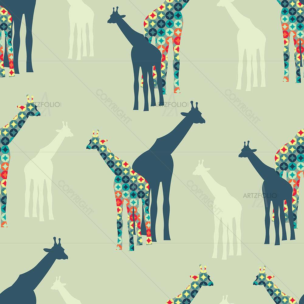 Colorful Giraffes — custom-size art design 5008077