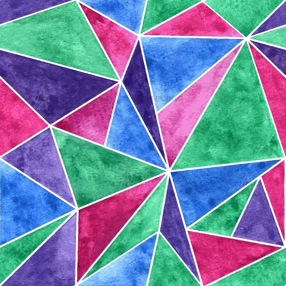 Watercolor Triangular Pattern D1 — Abstract custom art by ArtzFolio