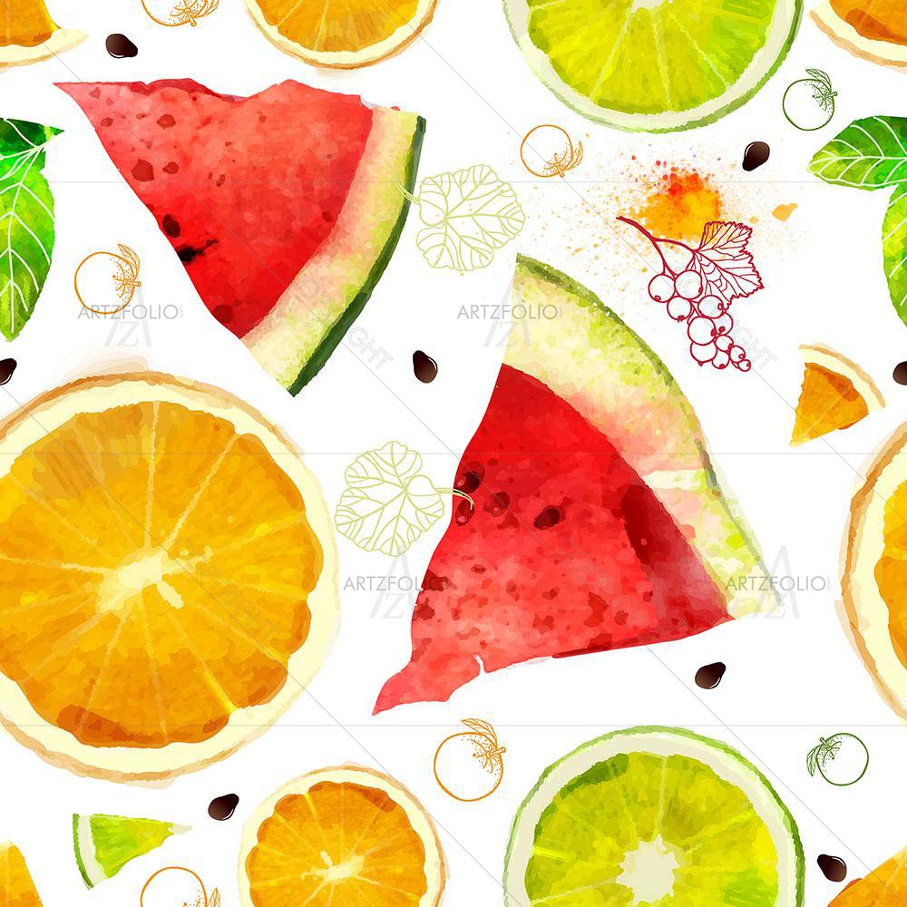 Fruit Pattern Mixture — Abstract custom art by ArtzFolio