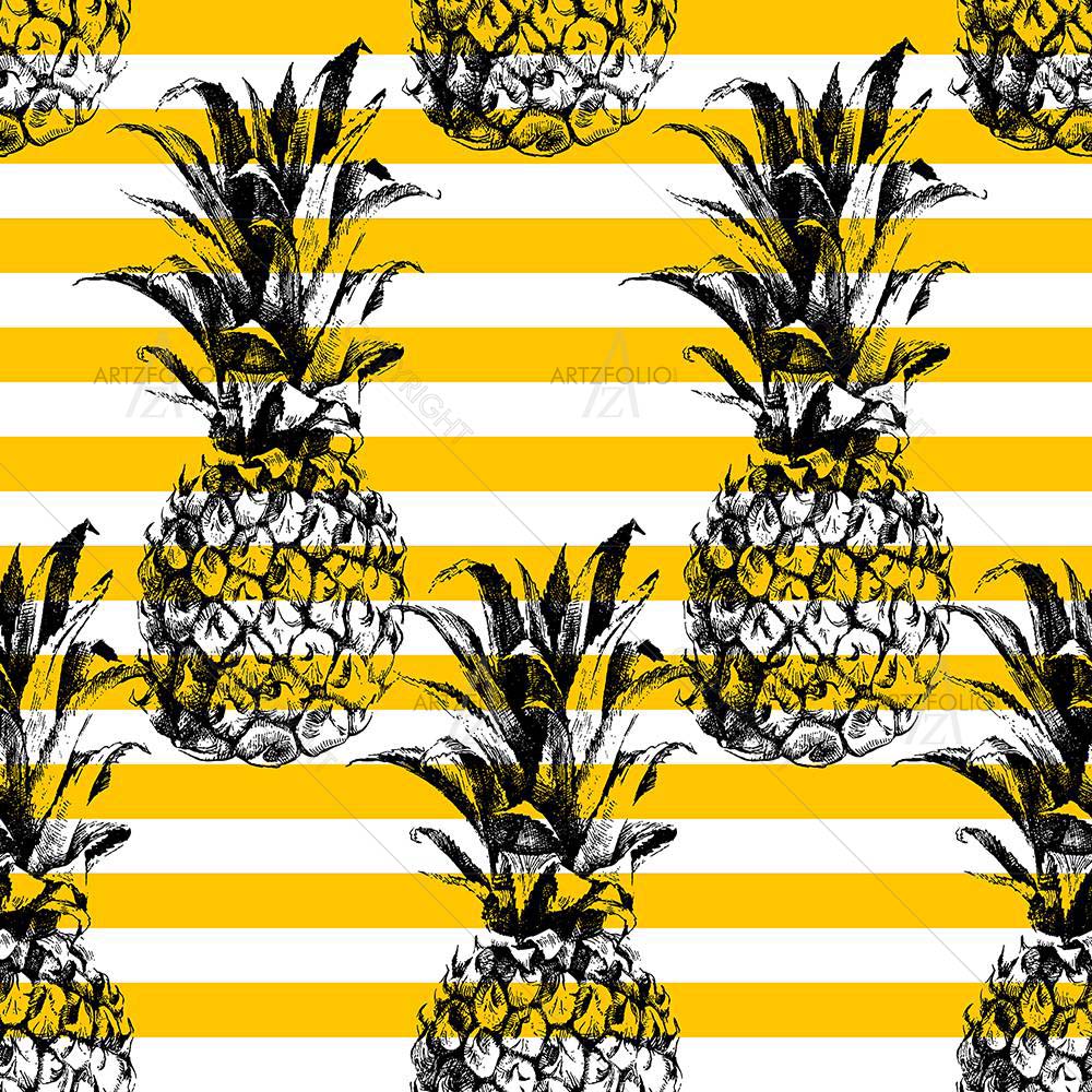 Striped Pineapple — custom-size art design 5008086
