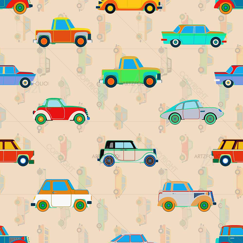 Cute Car Pattern D2 — custom-size art design 5008090
