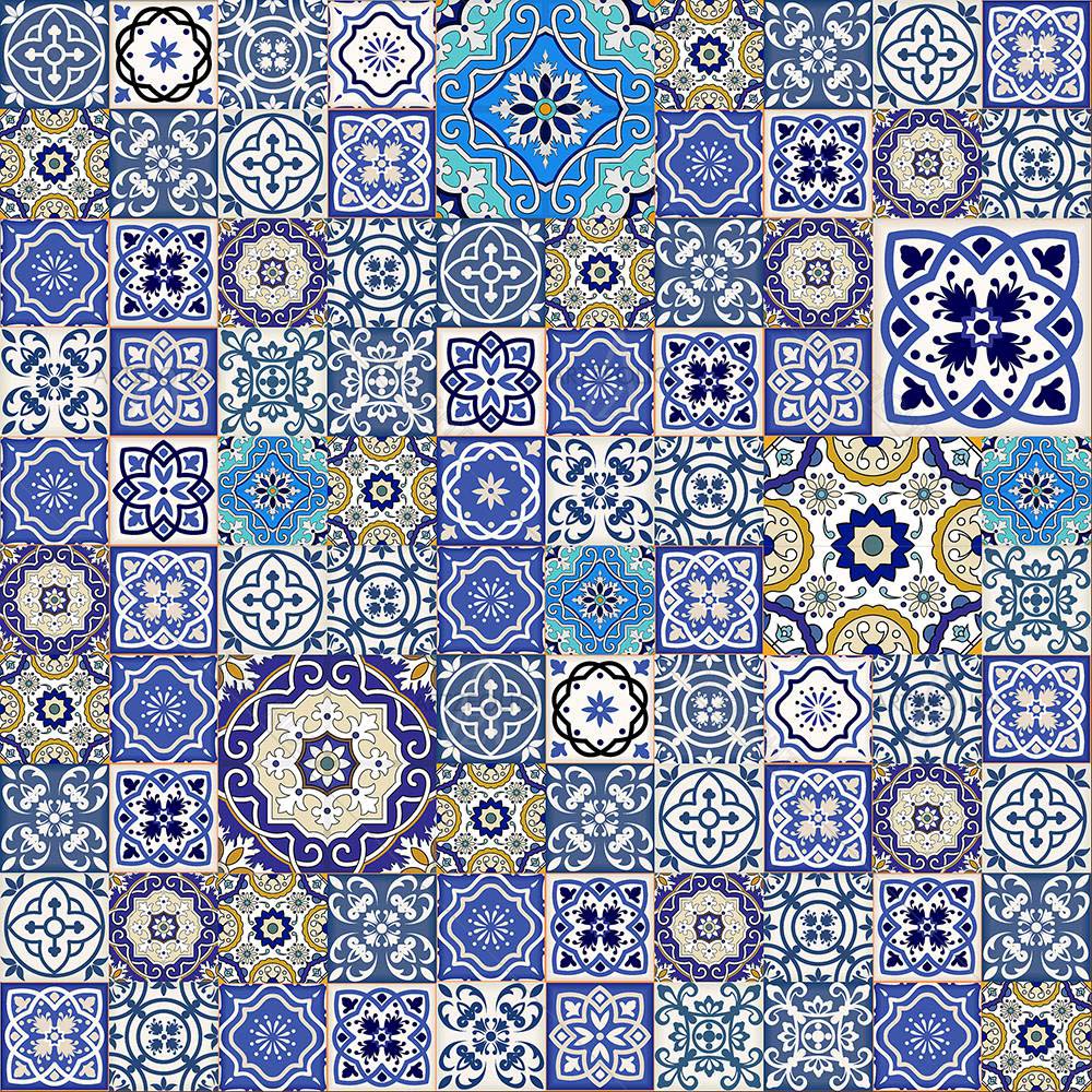 Colorful Moroccan Tiles Pattern — custom-size art design 5008093