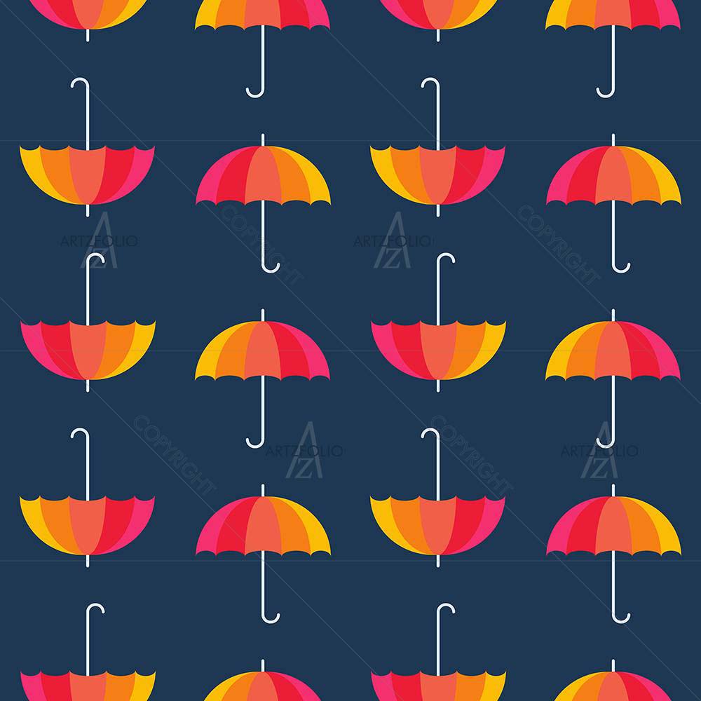 Rainbow Color Umbrellas Pattern — Abstract custom art by ArtzFolio