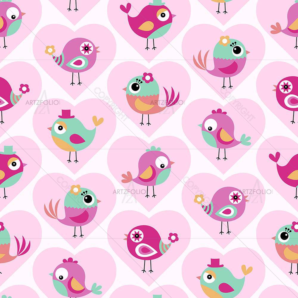 Cute Birds Cartoon — custom-size art design 5008102