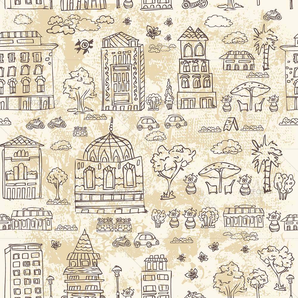 City Doodle Grunge D2 — custom-size art design 5008112