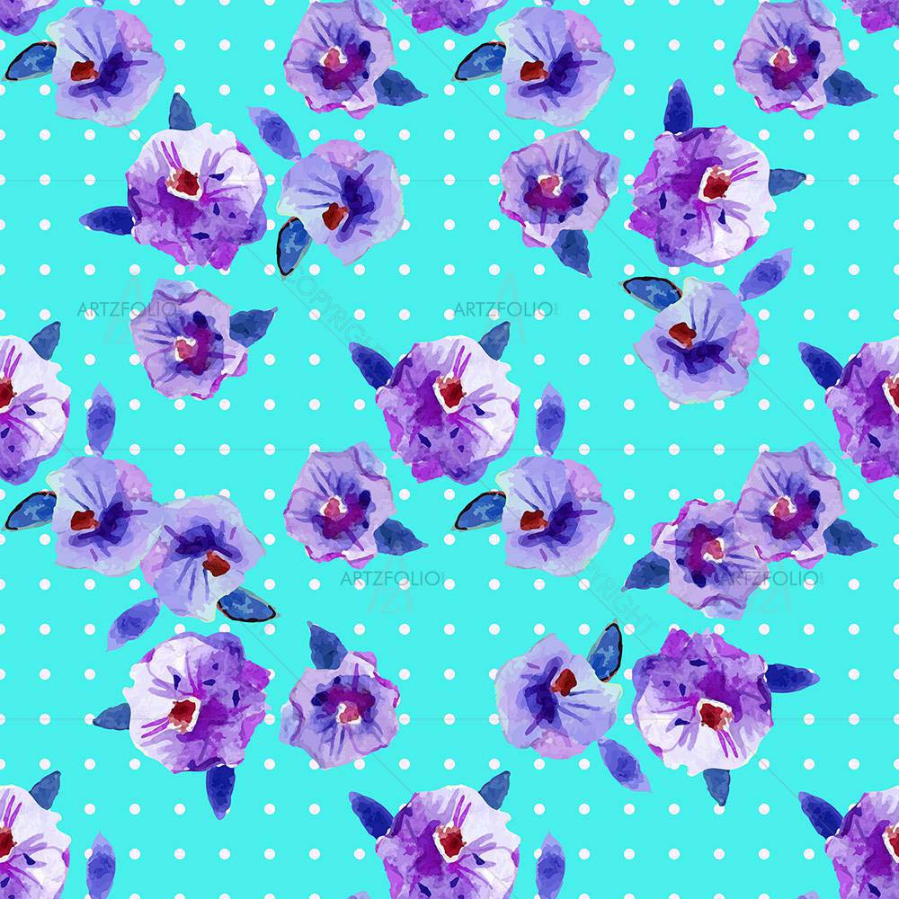 Polka Dots with Floral Pattern — custom-size art design 5008119