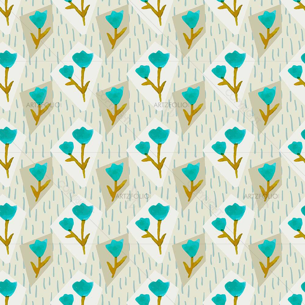 Baby Pink Floral Pattern — custom-size art design 5008120
