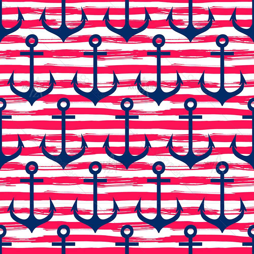 Anchors On Stripes D2 — custom-size art design 5008123
