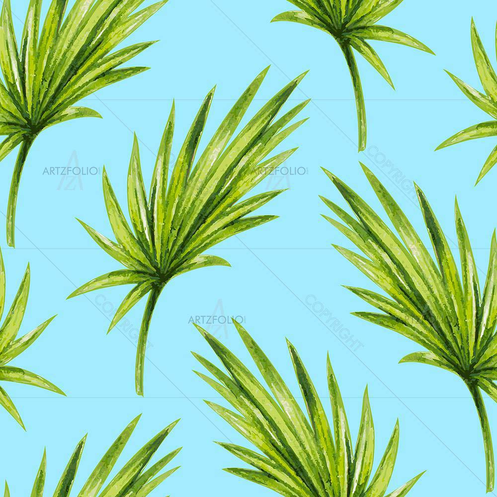 Tropical Palm Leaves D1 — custom-size art design 5008124