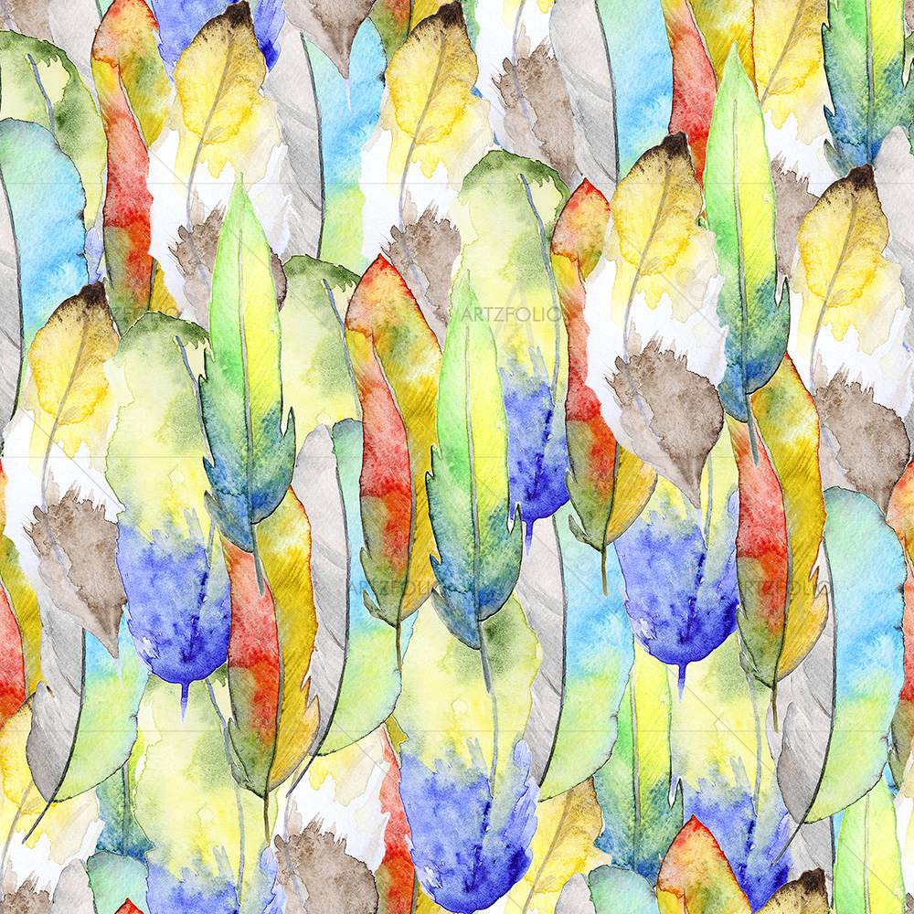 Vintage Feathers Pattern — Abstract custom art by ArtzFolio