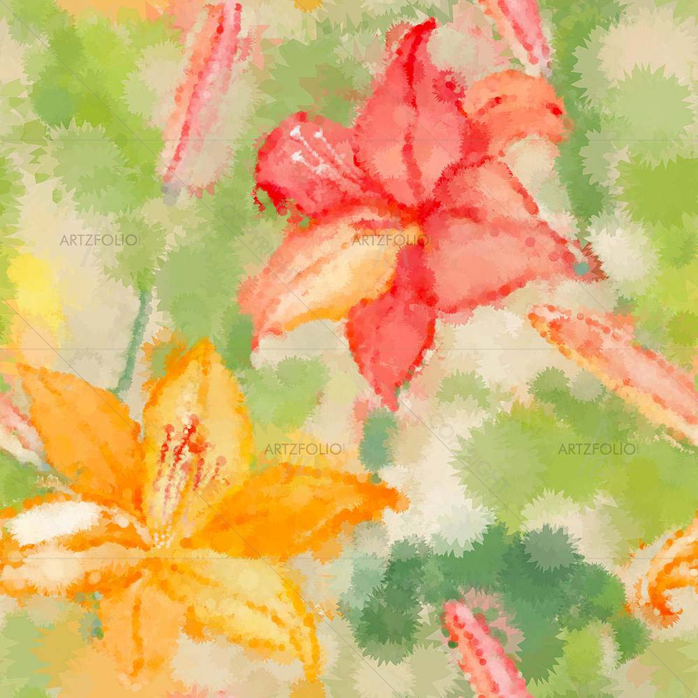 Watercolor Floral Lily — Botanical custom art by ArtzFolio