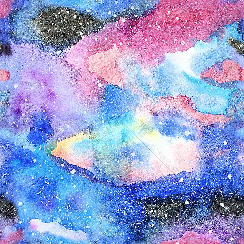 Watercolor Modern Galaxy D1 — Abstract custom art by ArtzFolio