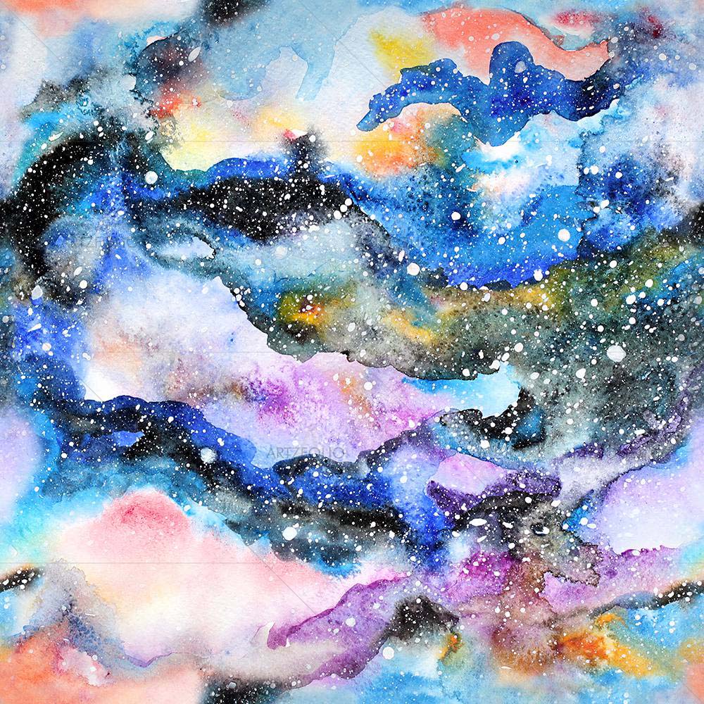Watercolor Modern Galaxy D3 — Abstract custom art by ArtzFolio