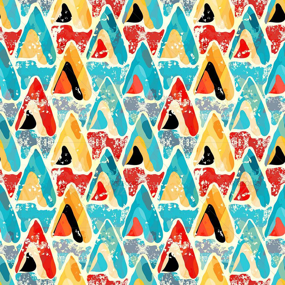 Geometric Grunge Pattern — Abstract custom art by ArtzFolio