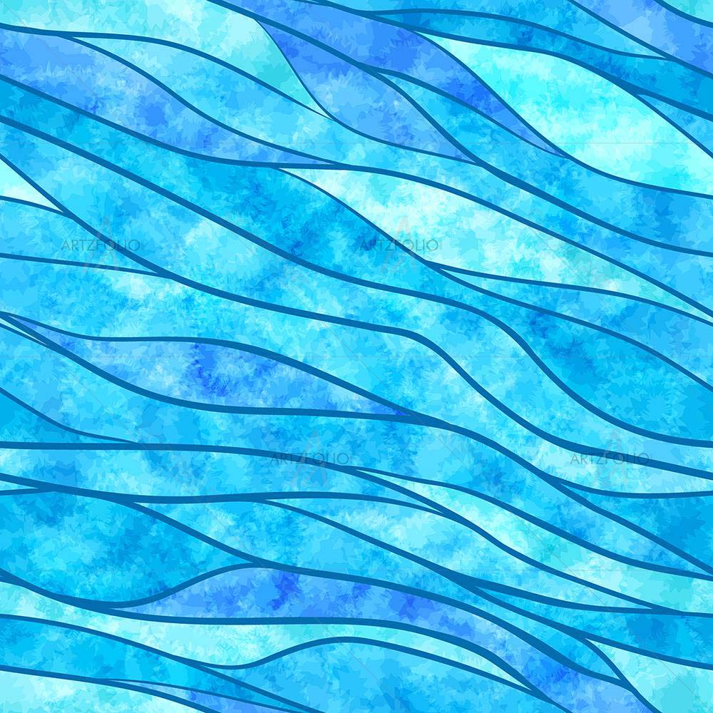 Watercolor Wavy Lines — Abstract custom art by ArtzFolio