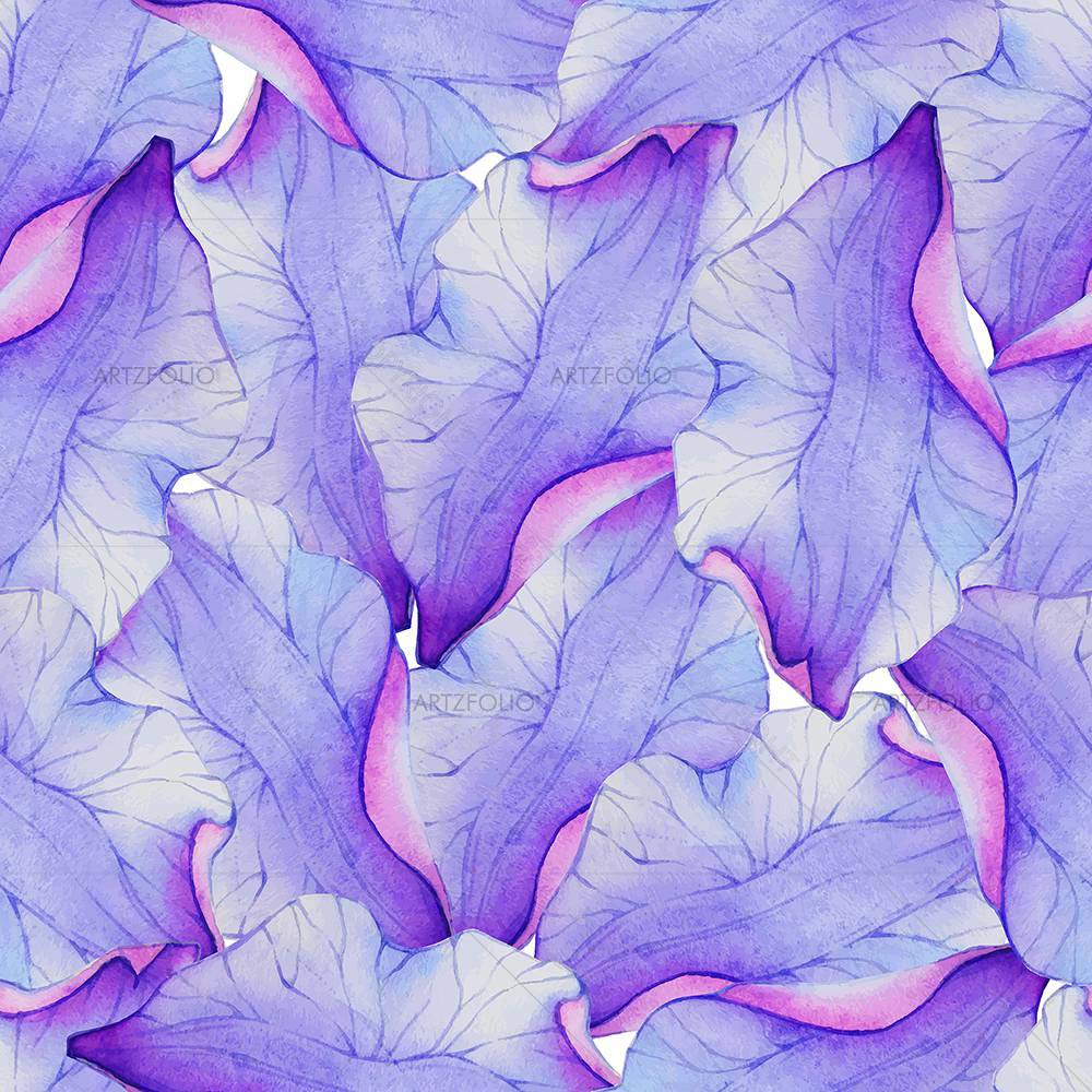 Watercolor Purple Flower Petal D2 — Botanical custom art by ArtzFolio