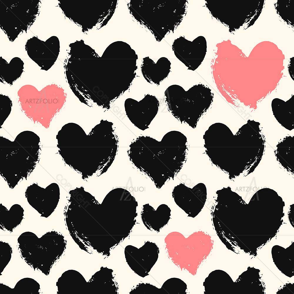 Valentine Hearts Pattern D1 — Abstract custom art by ArtzFolio