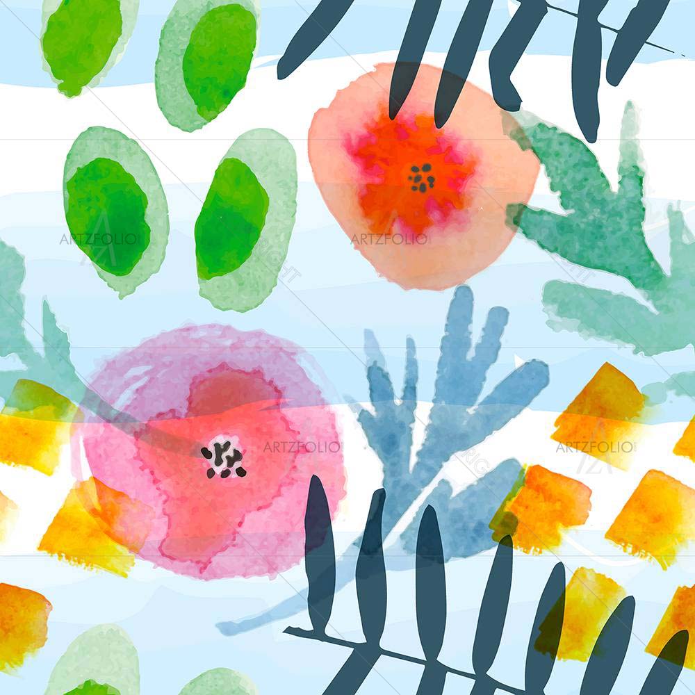 Modern Floral Art D1 — Botanical custom art by ArtzFolio