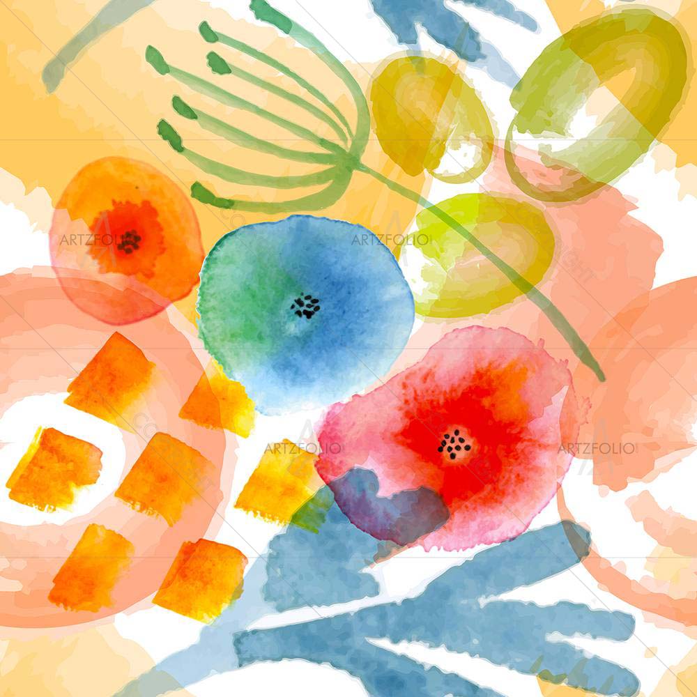 Modern Floral Art D2 — Botanical custom art by ArtzFolio