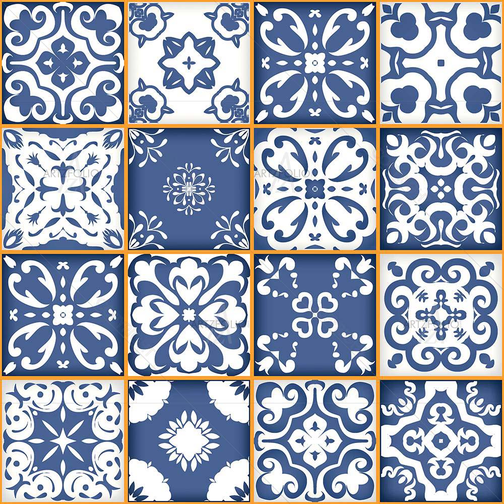 Blue & White Moroccan — Devotional custom art by ArtzFolio