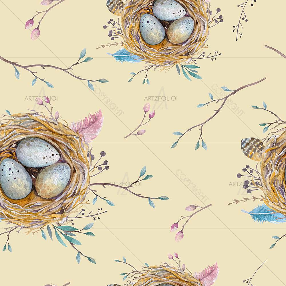 Natural Floral & Eggs — Botanical custom art by ArtzFolio