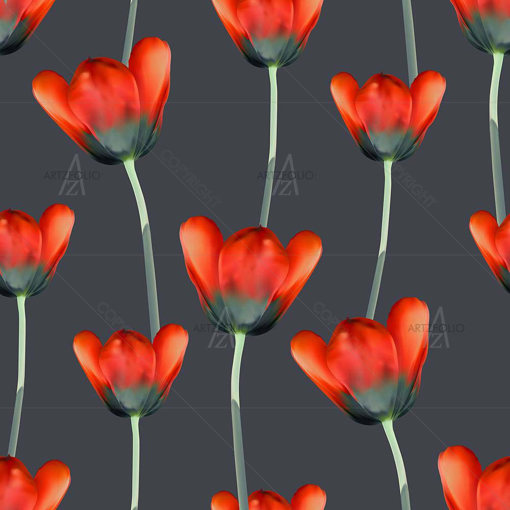 3D Tulips Pattern D2 — custom-size art design 5008247