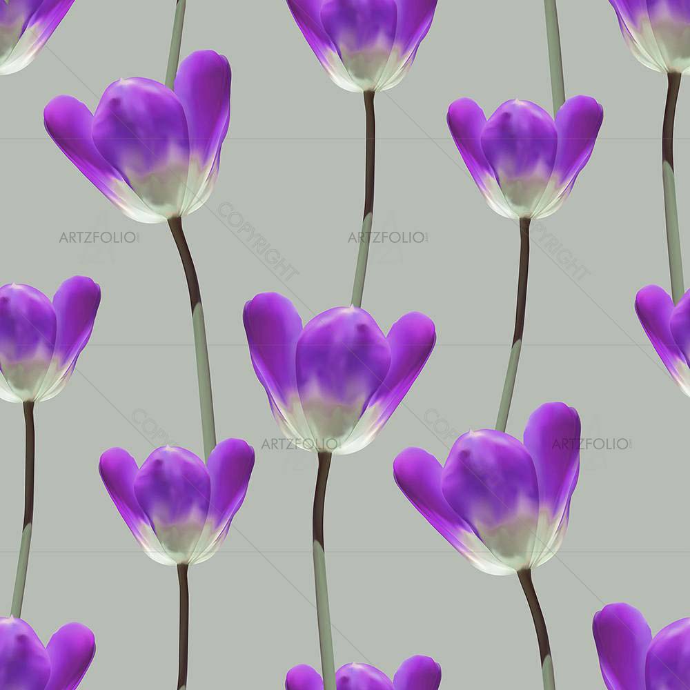 3D Tulips Pattern D3 — custom-size art design 5008248