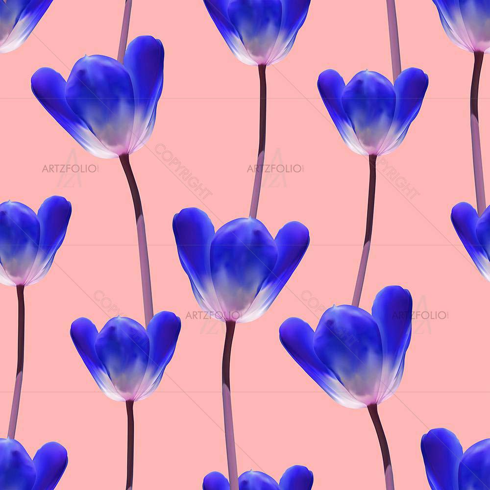 3D Tulips Pattern D4 — custom-size art design 5008249
