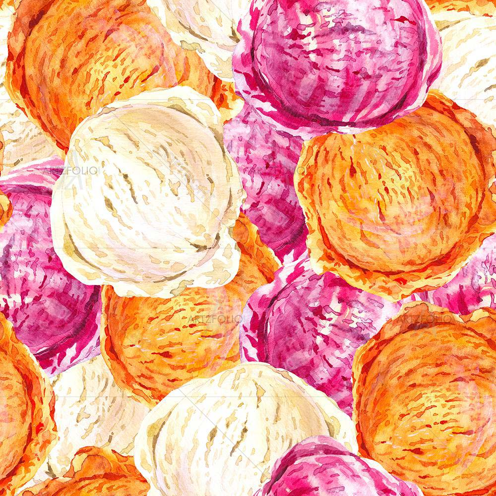 Summer Watercolor Natural Food — custom-size art design 5008260