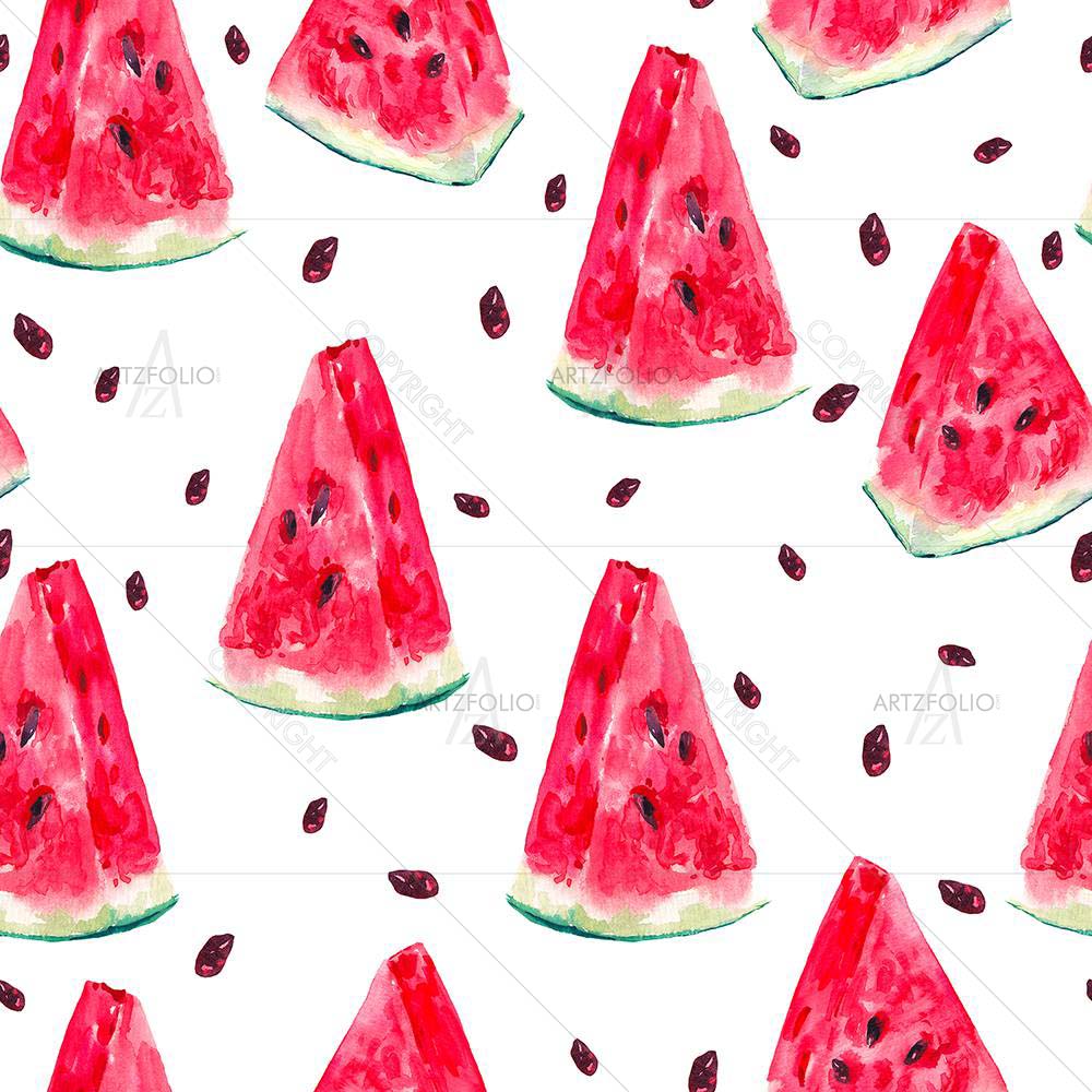 Watercolor Watermelon D4 — custom-size art design 5008266