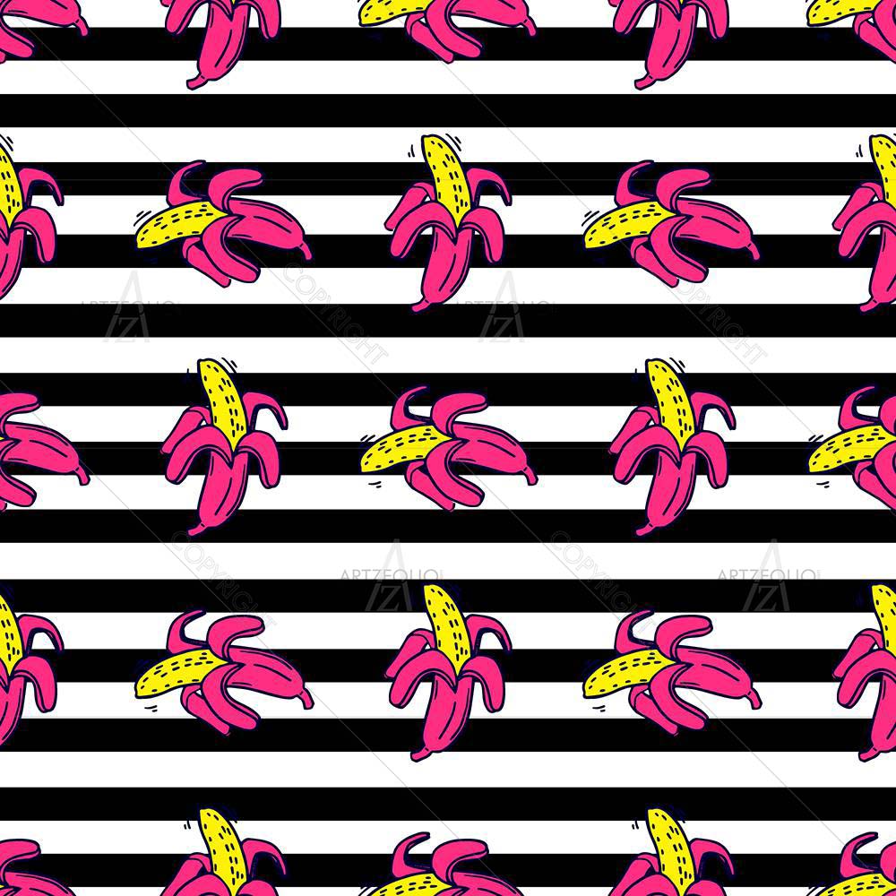 Summer Bananas Pattern D1 — Abstract custom art by ArtzFolio