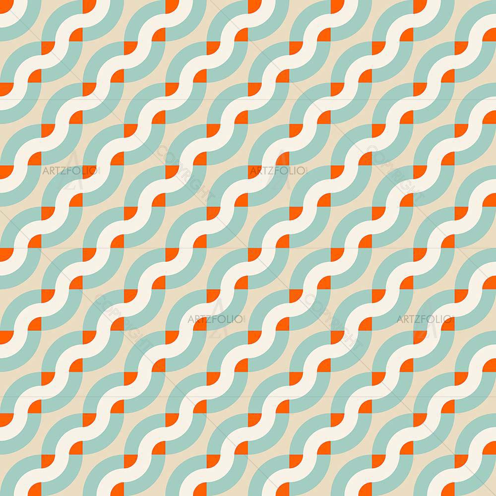 Diagonal Waves & Stripes D2 — Abstract custom art by ArtzFolio