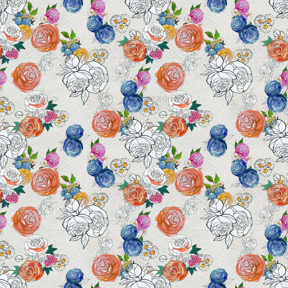 Colorful Flowers D1 — Botanical custom art by ArtzFolio