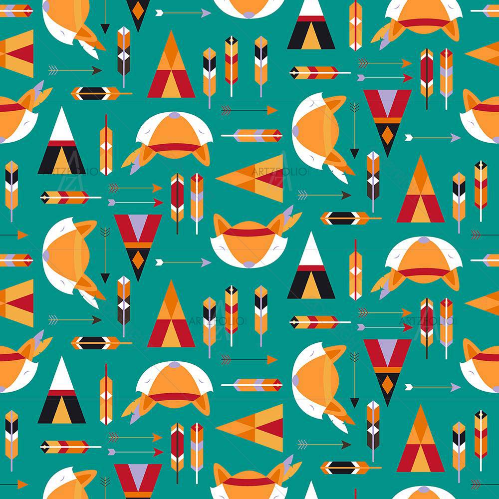 Cute Foxes D1 — custom-size art design 5008331