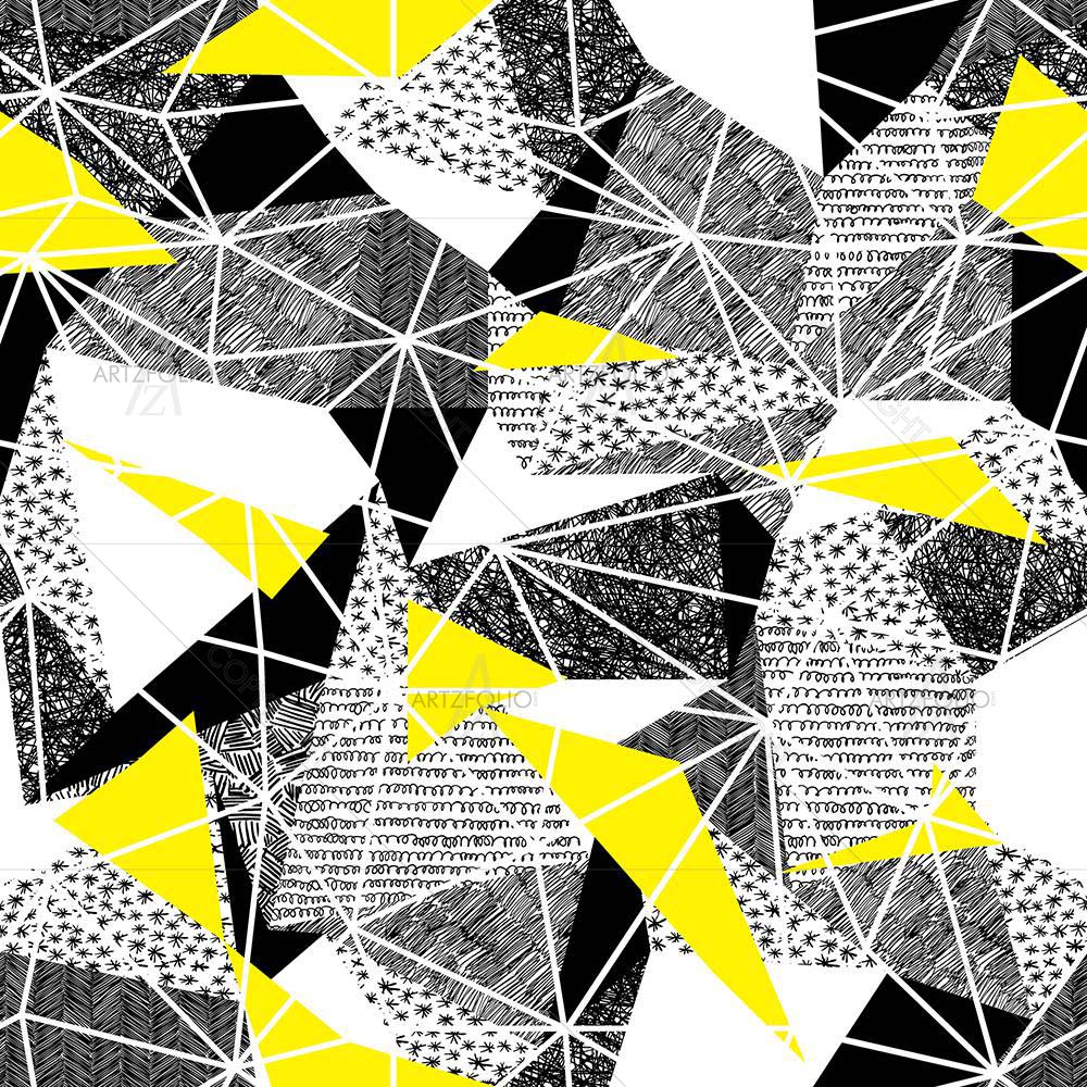 Retro Geometric Pattern D3 — Abstract custom art by ArtzFolio