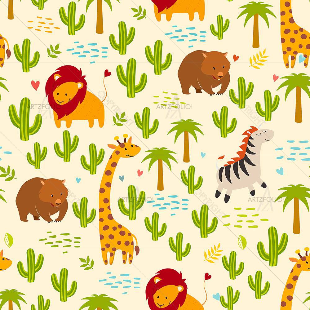 Kids Multi Animals — custom-size art design 5008342