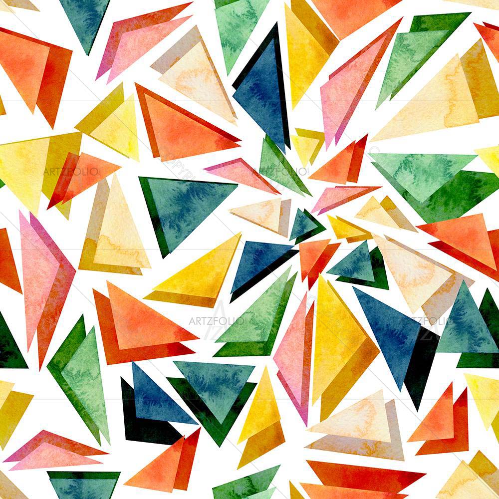 Watercolor Triangles D2 — custom-size art design 5008346