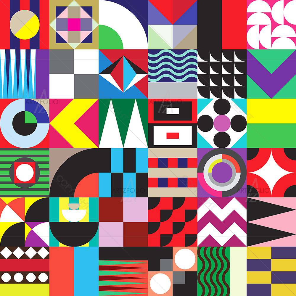Geometric Mosaic D1 — custom-size art design 5008350