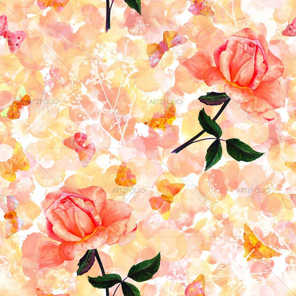 Watercolor Roses — Botanical custom art by ArtzFolio