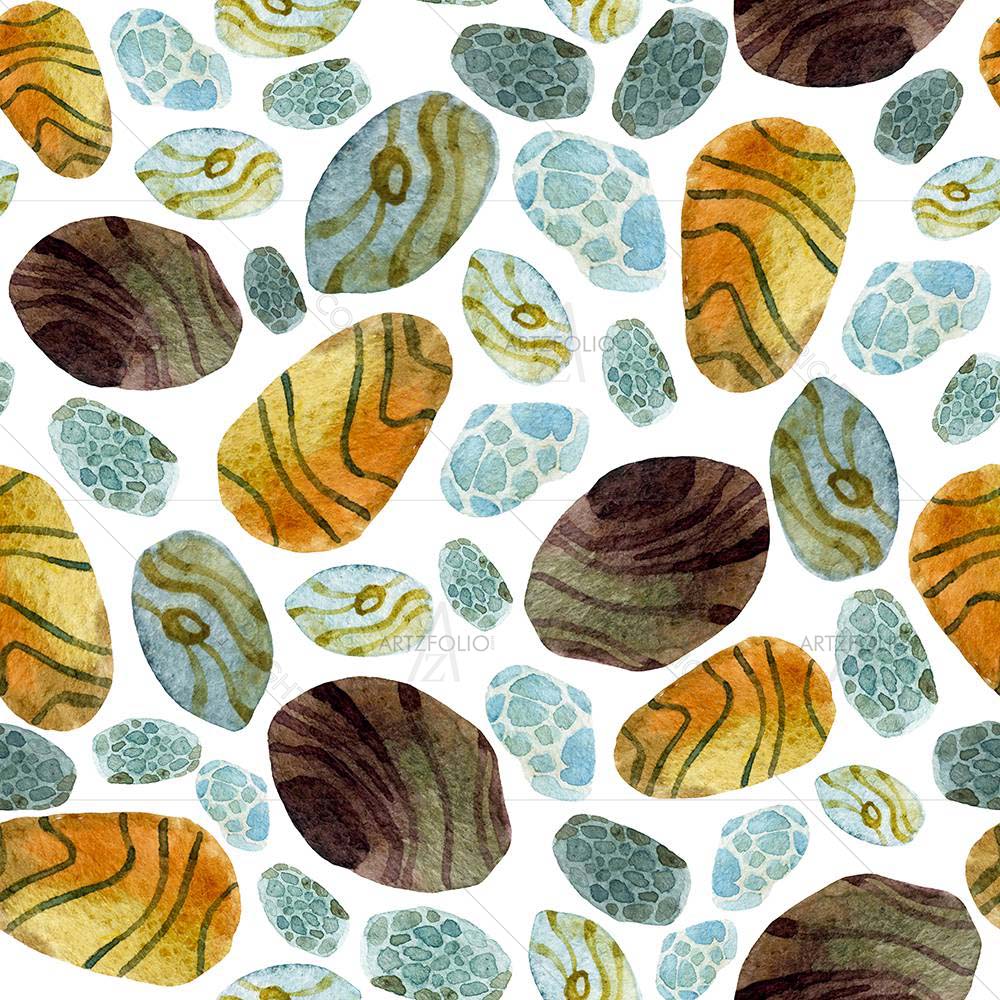Watercolor Stones — Fluid marble custom art by ArtzFolio