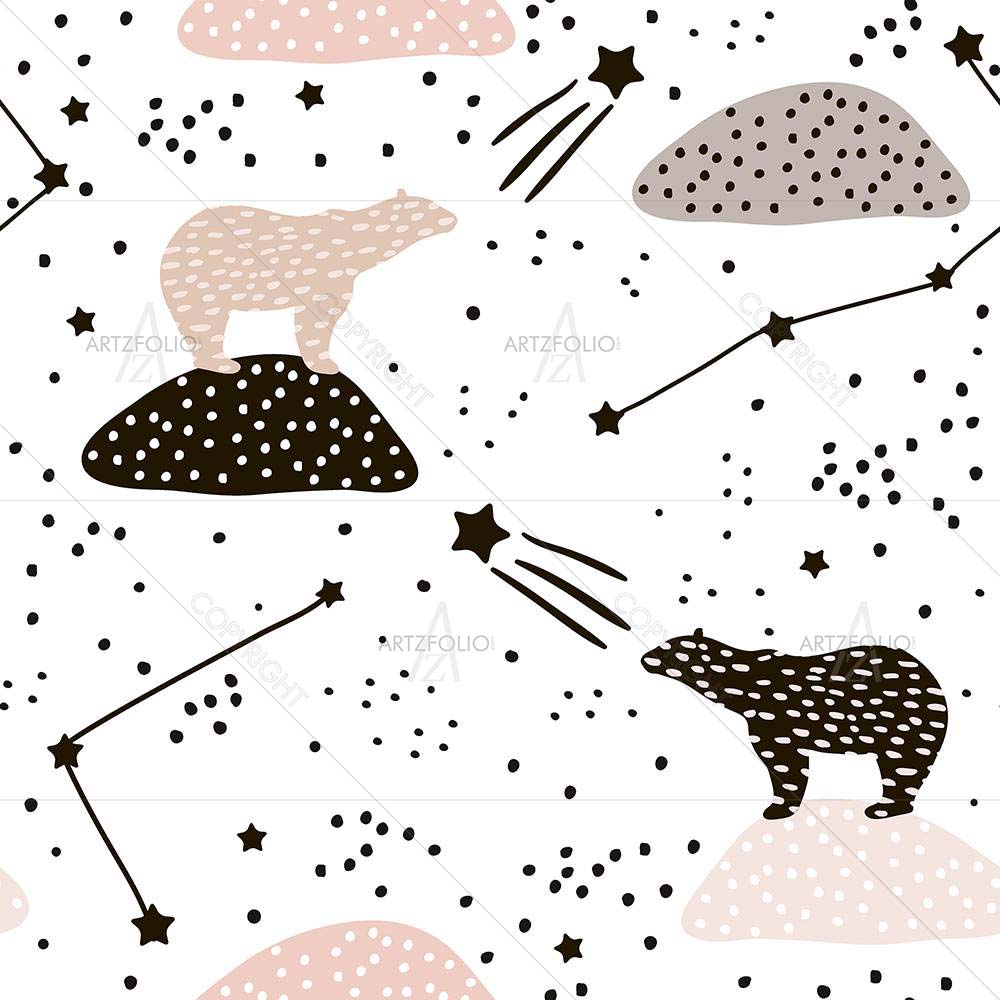 Polar Bears & Constellations D1 — custom-size art design 5008393