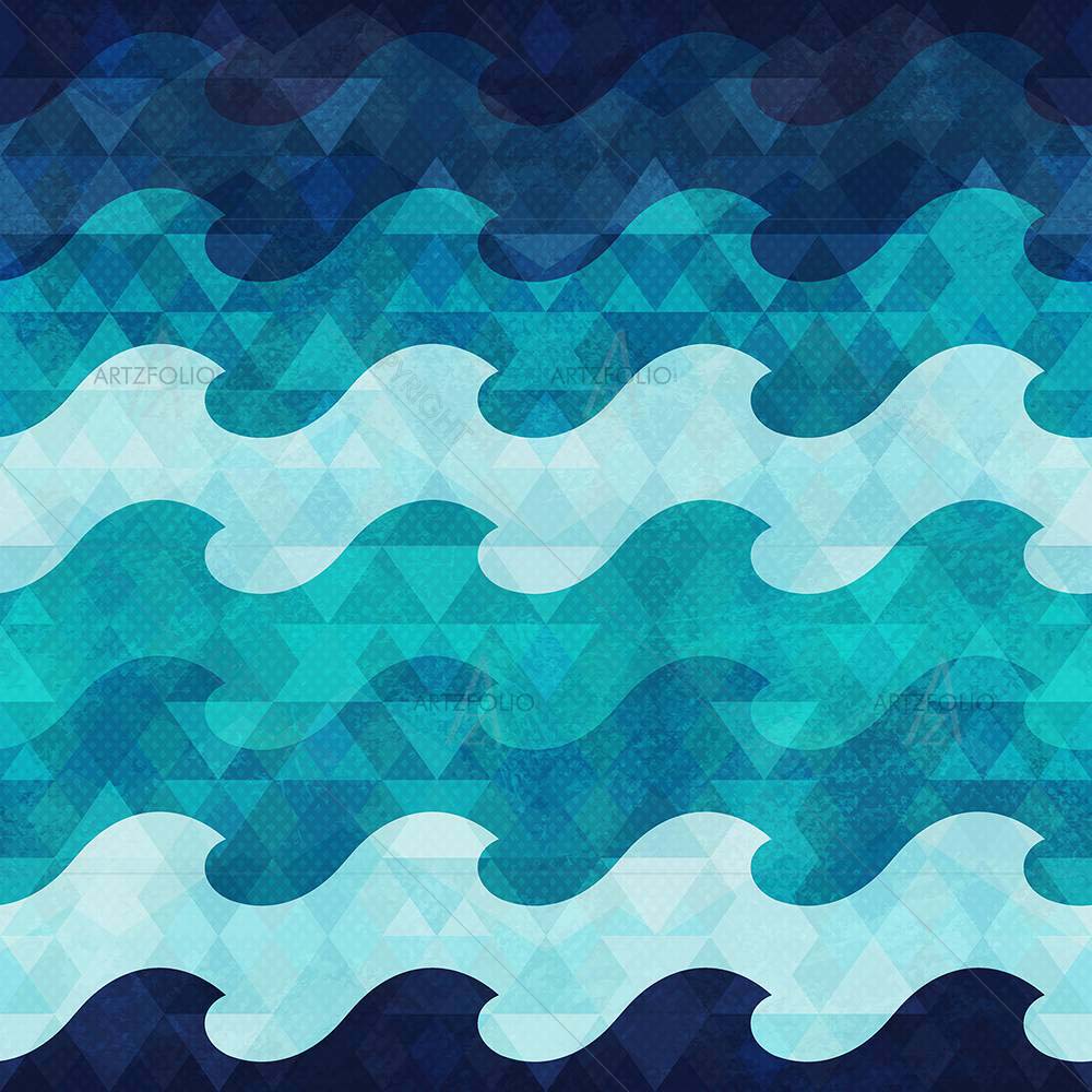 Grunge Waves — custom-size art design 5008400