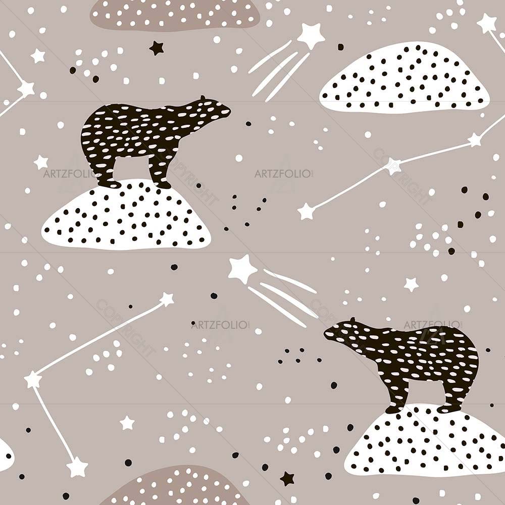 Polar Bears & Constellations D2 — Animated Cartoons custom art by ArtzFolio