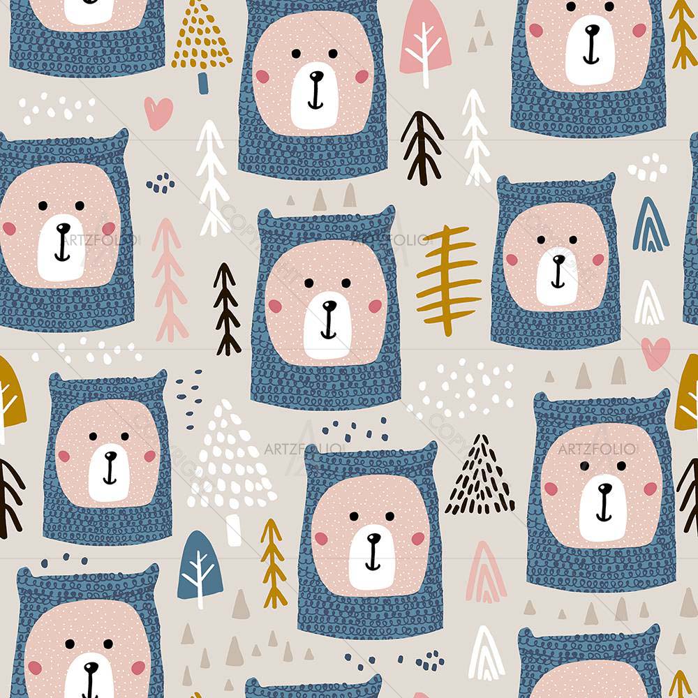 Bear Portrait D2 — custom-size art design 5008420