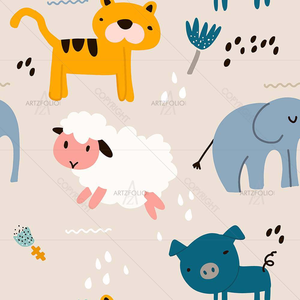 Kids Animals — Botanical custom art by ArtzFolio