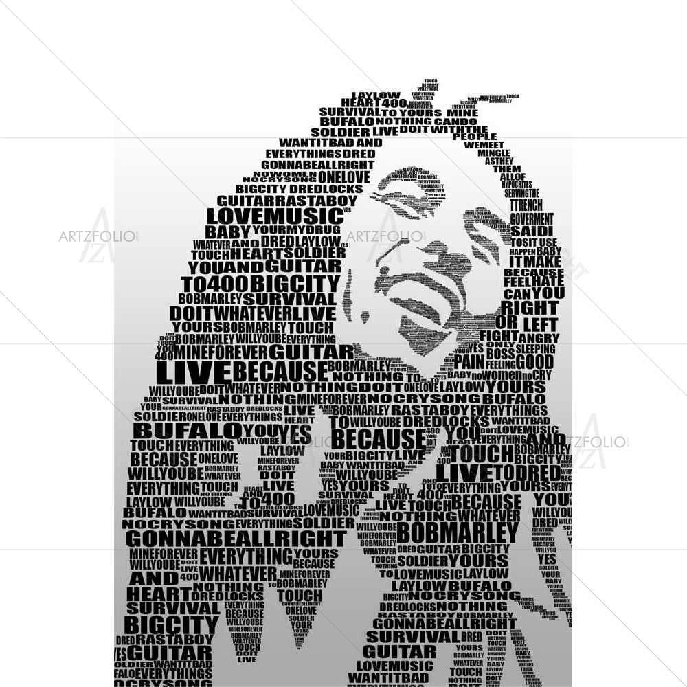 Typography Bob Marley — custom-size art design 5008609